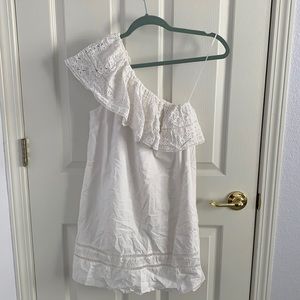 One Shoulder White Dress